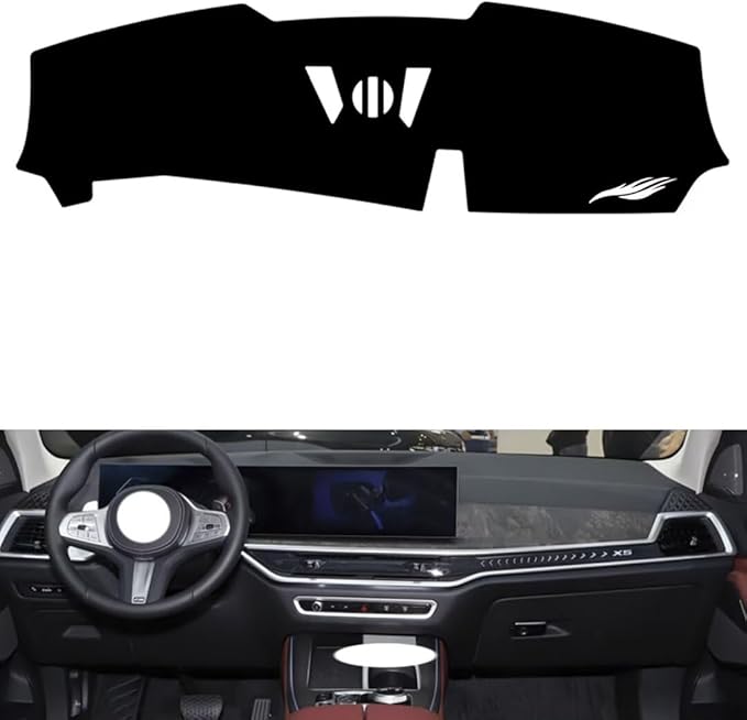 leather dashboard cover Compatible with BMW X6（NO HUD） 2023-2024，dash cover（black）