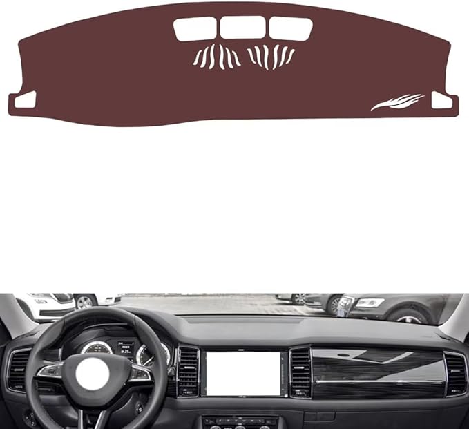 Leather Dashboard Cover Compatible with SkodaSkoda Kodiaq，Dash Cover, Non-Slip Dash Cover, Dash mat Dashboard Cover, Interior Dash Covers