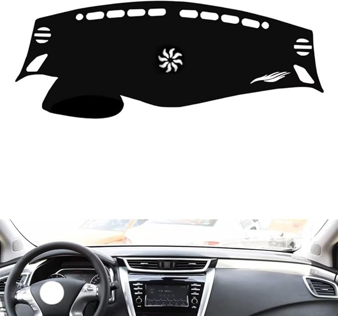 leather dashboard cover Compatible with Nissan Murano 2015-2021，dash cover（black）