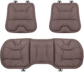 Bzxpk Skin-Friendly & Dirt-Repellent Leather Car Seat Cushion, Non-Slip PU Leather Seat Cover for Car, Office Chair & Travel, Breathable Comfort Cushion (Brown, Three-Piece Set)