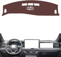 Leather Dashboard Cover Compatible with VW tiguan L PRO (NO HUD) 2024,Dash Board Cover mat Anti-Slip Sun-Proof and dust-Proof(Brown)