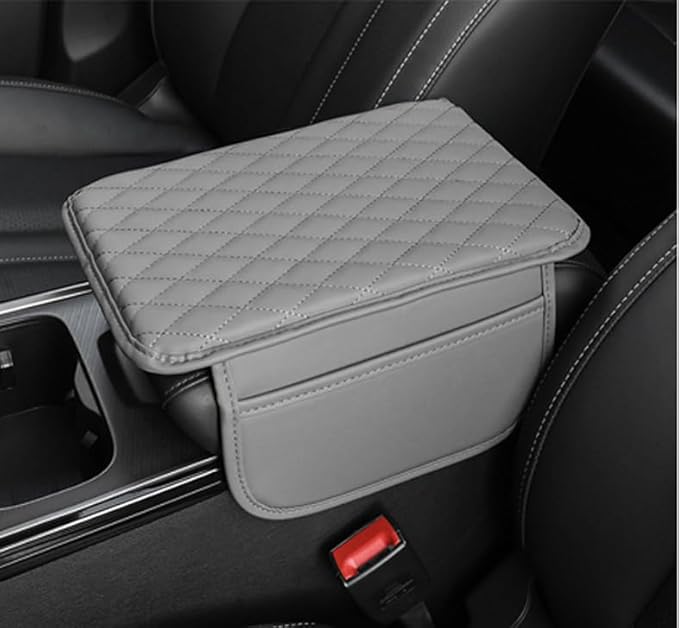 Car Armrest Cushion for Audi A4 allroad (B8 8K) 2011-2015, Car Centre Console Pad Scratch Protection Waterproof Armrest Cushion Interior Accessories,Grey
