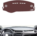 Leather Dashboard Cover Compatible with Peugeot 301（Half Covered ） 2017-2018,Dash Board Cover mat Anti-Slip Sun-Proof and dust-Proof(Brown)