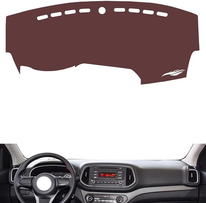 Leather Dashboard Cover Compatible with KIA KX3 2015-2019，Dash Cover, Non-Slip Dash Cover, Dash mat Dashboard Cover, Interior Dash Covers