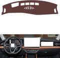 Leather Dashboard Cover Compatible with VW Magotan (HUD) 2024,Dash Board Cover mat Anti-Slip Sun-Proof and dust-Proof(Brown)