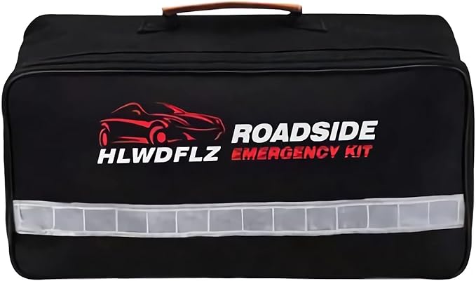 HLWDFLZ Car Roadside Emergency Kit,with13FT Jumper Cables,Winter Traveler Safety Emergency Kit with Blanket Shovel Triangle First Aid Kit for SUV RV
