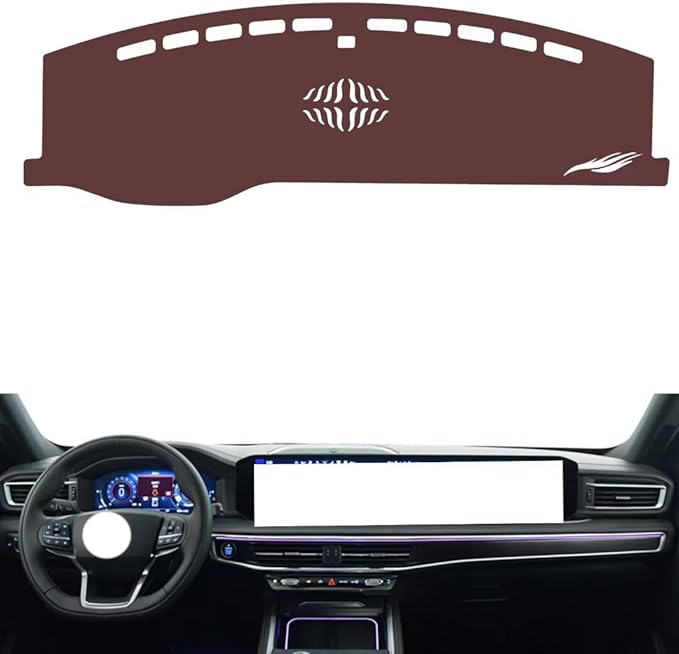Leather Dashboard Cover Compatible with Ford Explorer（Speakers） 2023-2024，Dash Cover, Non-Slip Dash Cover, Dash mat Dashboard Cover, Interior Dash Covers