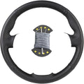 Custom Microfiber Leather Steering Wheel Cover fit for 1998-2005 206, 206 SW, 206 CC - Slip-On Design(A-Grey thread)