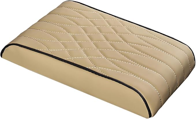 BESULEN Car Center Console Cover, Memory Foam Scratch & Wear Resistant Vehicle Armrest Storage Box Cushion Pad, Auto Interior Middle Console Protector, Universal for Sedan RV Pickup (Beige)