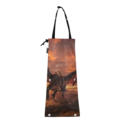 ALAZA Hanging Car Trash Bags Garbage Bag Trash Can for Back Seat Small Dinosaur Dragon Washable Storage Bag Retractable 2 Pack