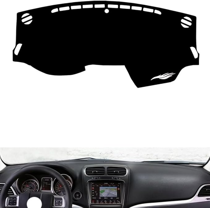 leather dashboard cover Compatible with FiatFiat FREEMONT，dash cover（black）