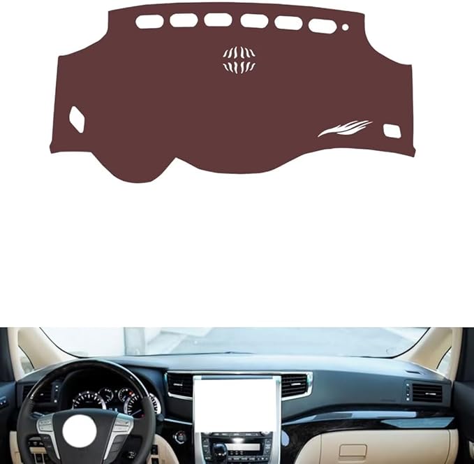 Leather Dashboard Cover Compatible with Toyota Alphard 20 Series 2011-2012，Dash Cover, Non-Slip Dash Cover, Dash mat Dashboard Cover, Interior Dash Covers