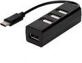 Type-C to 4-Port USB 3.0 Hub USB 3.1 Adapter Drop Shipping Adapter Car Charger Cable Converter (Color : Black) (Black)