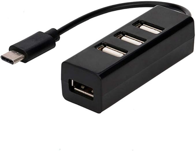 Type-C to 4-Port USB 3.0 Hub USB 3.1 Adapter Drop Shipping Adapter Car Charger Cable Converter (Color : Black) (Black)