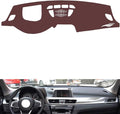 Leather Dashboard Cover Compatible with BMW X1（HUD、Speaker） 2016-2022,Dash Board Cover mat Anti-Slip Sun-Proof and dust-Proof(Brown)