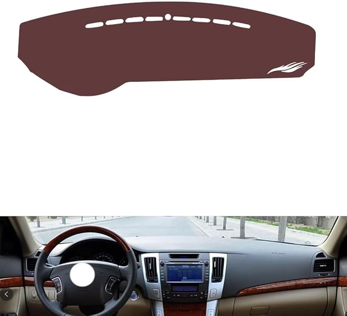 generic leather dashboard cover Compatible with HyundaiHyundai Sonata，dash cover, Non-Slip Dash Cover, Dash mat Dashboard Cover, Interior Dash Covers, brown
