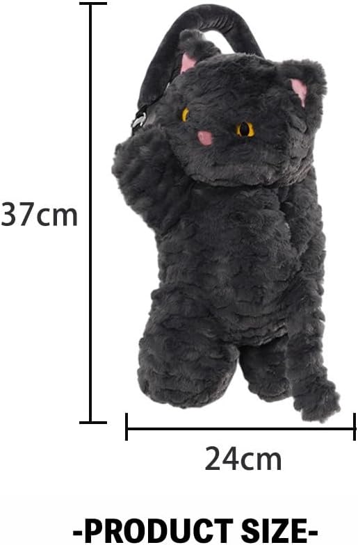 Cute Cat Car Tissue Holder Plush Kitten Paper Box for Backseat Adorable Hanging Organizer & Decor for Women Pet Lovers & Gifts (White)