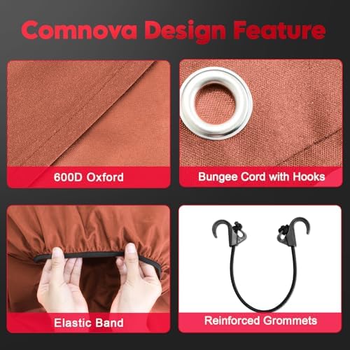 Comnova RV Tire Covers 4 Pack - 600D Tough Tire Wheel Cover Protector for RV, Truck, SUV, Trailer, Camper, Boat and Van, Waterproof & Heavy Duty Tire Cover, Fits Tire Diameters 23-25 Inch