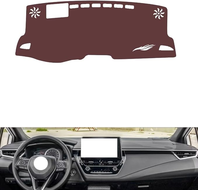 Leather Dashboard Cover Compatible with Toyota Levin（Horizontal Screen、HUD） 2019-2023，Dash Cover, Non-Slip Dash Cover, Dash mat Dashboard Cover, Interior Dash Covers