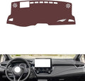 Leather Dashboard Cover Compatible with Toyota Levin（Horizontal Screen、HUD） 2019-2023,Dash Board Cover mat Anti-Slip Sun-Proof and dust-Proof(Brown)