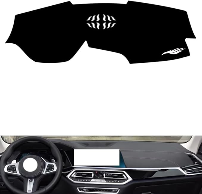 leather dashboard cover Compatible with BMW X6（NO HUD） 2020-2020，dash cover（black）