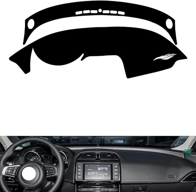 leather dashboard cover Compatible with Jaguar XE，dash cover（black）