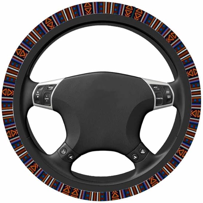 Ethnic Pattern Elastic Steering Wheel Cover Colorful Steering Wheel Cover Anti Slip Protective Case Universal Stretch Steering Protector