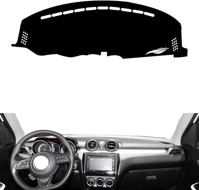 leather dashboard cover Compatible with Suzuki Swift，dash cover（black）