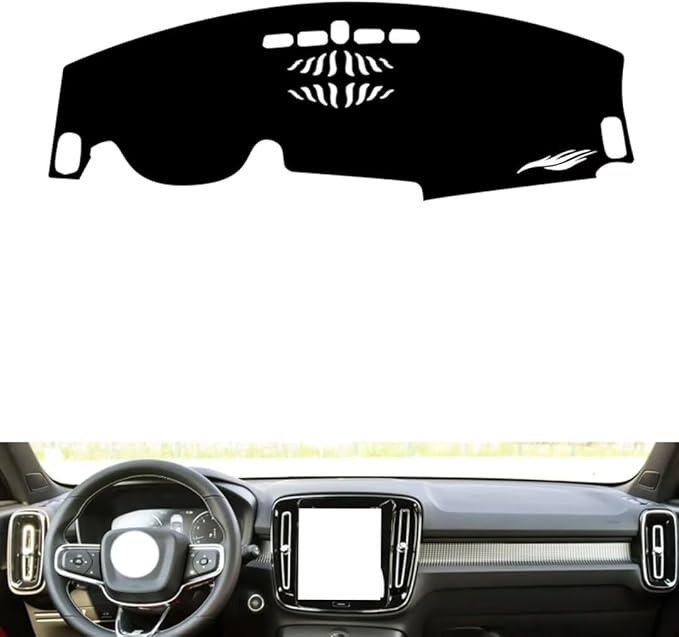 leather dashboard cover Compatible with Volvo C40 PRO，dash cover（black）