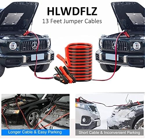HLWDFLZ Car Roadside Emergency Kit,with13FT Jumper Cables,Winter Traveler Safety Emergency Kit with Blanket Shovel Triangle First Aid Kit for SUV RV