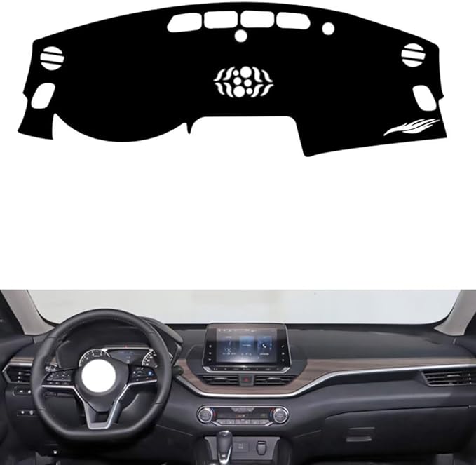 leather dashboard cover Compatible with Nissan Teana（NO HUD、speaker） 2021-2024，dash cover（black）