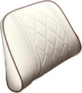 Car Headrest Neck Pillow Soft Leather Fit for Seat Back Support Lumbar Pillow Car Travel Rest Cushion Accessories(Beige-Waist 1PC)