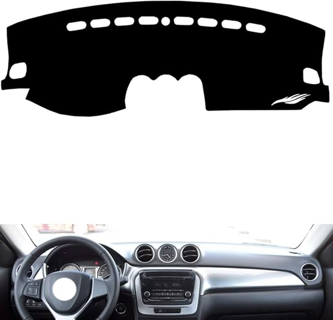 leather dashboard cover Compatible with Suzuki VITARA，dash cover（black）