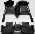 Yaruicar Custom Personalized Floor Mats for Cars Luxury Full Coverage All Car Floor Mats Anti-Slip Leather Car Mat Set Trucks & SUVs Trucks Automotive Floor Mats Liners (3D-Black White)
