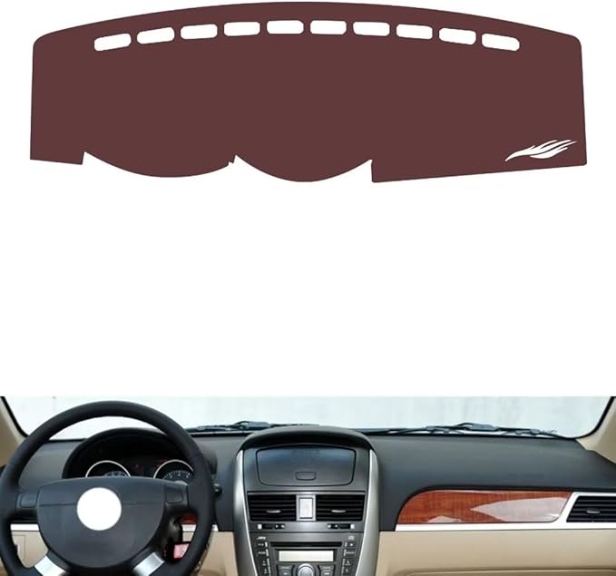 Leather Dashboard Cover Compatible with Buick Excelle 2008-2015,Dash Board Cover mat Anti-Slip Sun-Proof and dust-Proof(Brown)