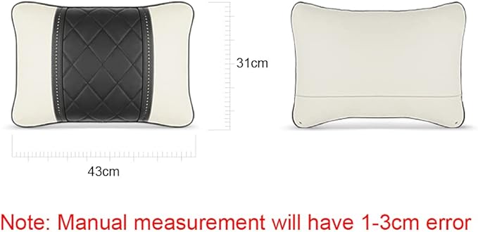 Car Pillows Napa Leather Car Seat Rest Cushion Car Lumbar Pillow for Mercedes Benz Maybach S-Class Lumbar Support Pillow car Accessories（Beige）