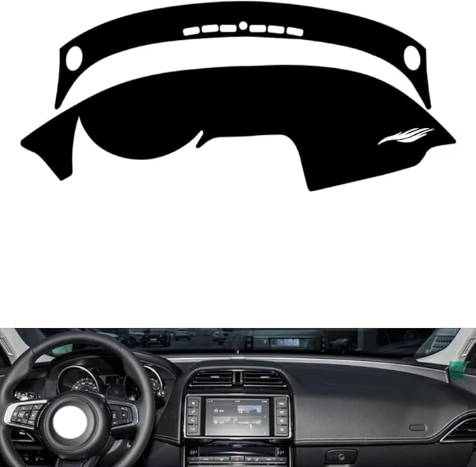 leather dashboard cover Compatible with Jaguar XEL，dash cover（black）