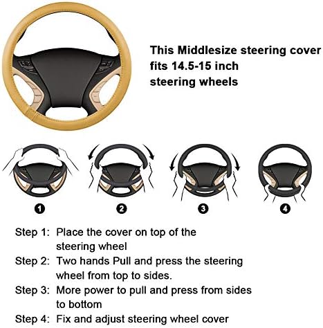 HAOKAY Luxury Fluffy Winter Steering Wheel Cover for Men Women,Soft Warm Short Plush Steering Wheel Cover Black Fuzzy with Universal 14.5-15 Inch