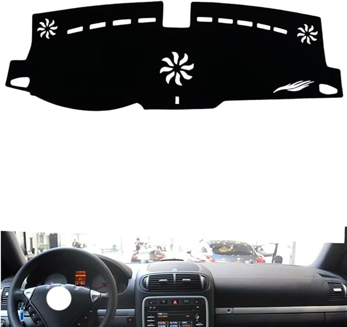 leather dashboard cover Compatible with Porsche Caynne 2006-2009，dash cover（black）