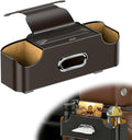 Car Backseat Organizer 3-in-1 Multifunctional Car Back Seat Storage Box with Drink Cup Holder Tissue Box Trash Bin & Hooks, Back Seat Car Organizer for Hold Phones,Drinks, and Handbags (Brown)
