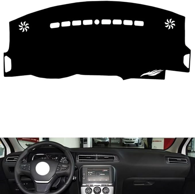 leather dashboard cover Compatible with Citroen C4 C-QUATRE 2016-2018，dash cover（black）