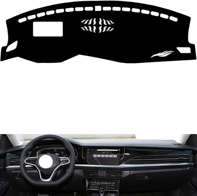leather dashboard cover Compatible with VW Passat（HUD） 2019-2024，dash cover（black）