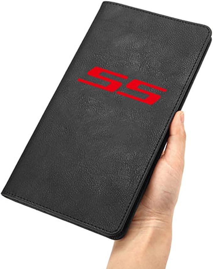 POWADDA Car Registration and Insurance Holder, Vehicle Glove Box Organizer Car Accessories with Magnetic Shut for Cards, Essential Document, Driver License Compatible with Chevy SS Cars Accessories