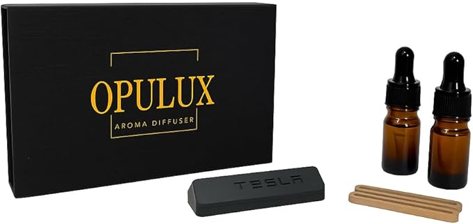 Opulux aroma diffuser Wood, metal, car vent clip,diffuser,Luxury car air freshener, tesla air freshener, natural essential oil car fragrance 1oz