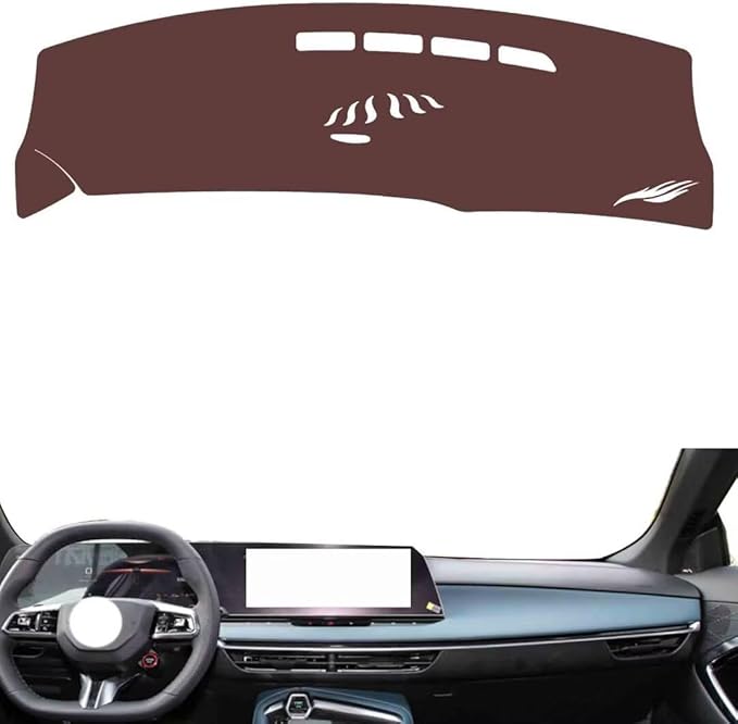 Leather Dashboard Cover Compatible with HyundaiHyundai Sonata 11 gen 2024,Dash Board Cover mat Anti-Slip Sun-Proof and dust-Proof(Brown)