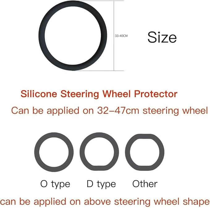 Cool Non-Slip Silicone Steering Wheel Protector, Universal Car Steering Wheel Protective Cover, Non-Slip Silicone Ultra Thin Steering Wheel Cover (Grey)