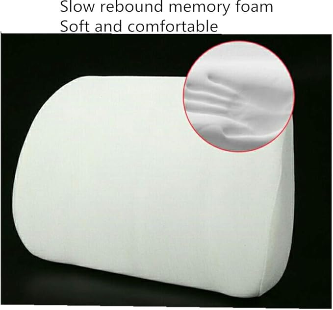 ZHONGLI Memory Foam Lumbar Support Pillow-Middle/Lower Back Support Cushion-Used for car Seats, Office Chairs, recliners, etc. (Khaki)