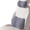 Lumbar Support Pillow for Car/Office Chair, Memory Foam Back Cushion for Car Seat, Lower Back Pillow Fits Most Cars, Trucks, with Adjustable Strap and Washable Cover, Back Pain Relief,Gray