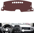 Leather Dashboard Cover Compatible with Jeep Compass 2010-2015,Dash Board Cover mat Anti-Slip Sun-Proof and dust-Proof(Brown)