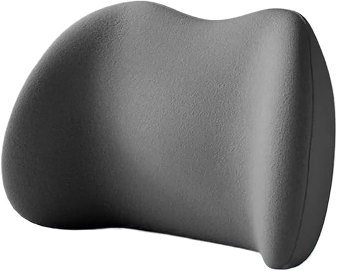 Memory Foam Car Neck Pillow - Soft fit for Seat Headrest & Lumbar Support Cushion(Grey Waist 1PC)